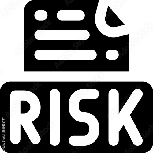 risk glyph icon. Strong and solid vector icon for websites, mobile interfaces, presentations, and visual branding. High quality and easy to edit.