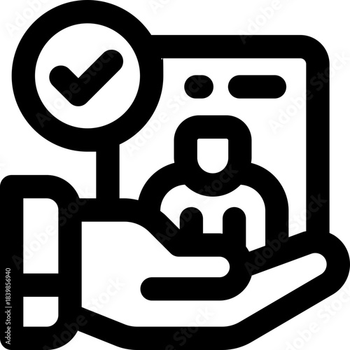 approve line icon. Clean and minimalist vector icon for websites, mobile apps, presentations, and logos. Fully scalable and customizable for any project.