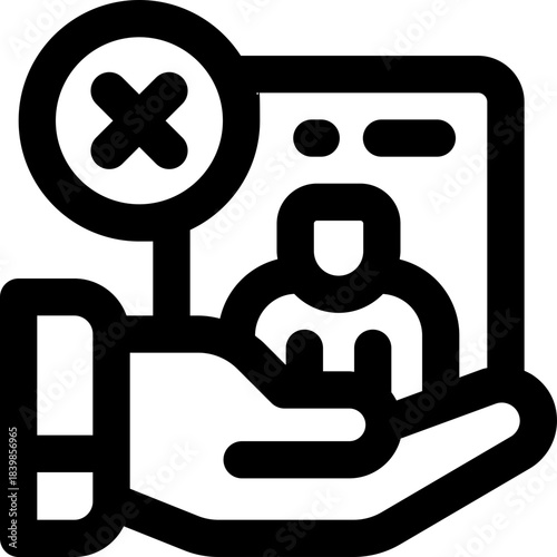 decline line icon. Clean and minimalist vector icon for websites, mobile apps, presentations, and logos. Fully scalable and customizable for any project.