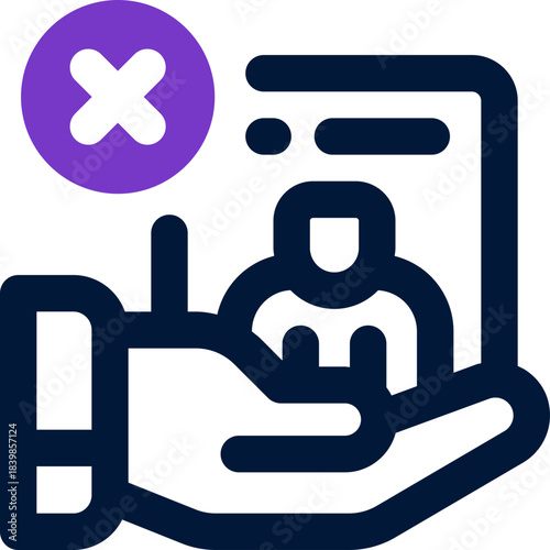 decline duotone icon. Sleek and modern vector icon for websites, mobile apps, marketing materials, and corporate design. Fully scalable and ready to use.