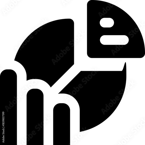 pie chart glyph icon. Strong and solid vector icon for websites, mobile interfaces, presentations, and visual branding. High quality and easy to edit.