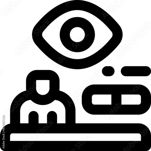 vision line icon. Clean and minimalist vector icon for websites, mobile apps, presentations, and logos. Fully scalable and customizable for any project.