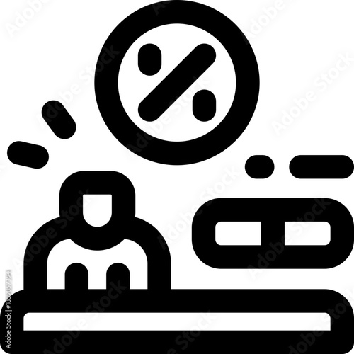 tax line icon. Clean and minimalist vector icon for websites, mobile apps, presentations, and logos. Fully scalable and customizable for any project.