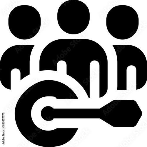 target audience glyph icon. Strong and solid vector icon for websites, mobile interfaces, presentations, and visual branding. High quality and easy to edit.