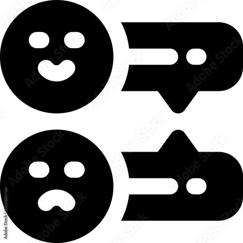 feedback glyph icon. Strong and solid vector icon for websites, mobile interfaces, presentations, and visual branding. High quality and easy to edit.