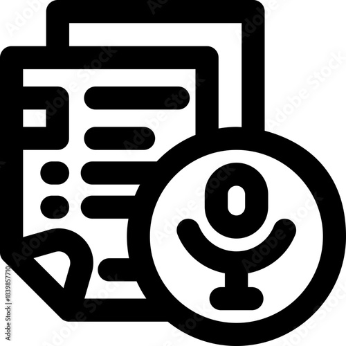 transcript line icon. Clean and minimalist vector icon for websites, mobile apps, presentations, and logos. Fully scalable and customizable for any project.