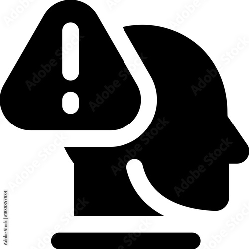 critical thinking glyph icon. Strong and solid vector icon for websites, mobile interfaces, presentations, and visual branding. High quality and easy to edit.