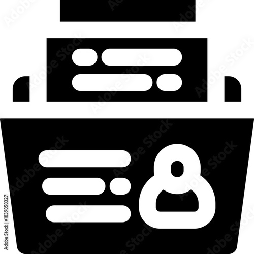 portfolio folder glyph icon. Strong and solid vector icon for websites, mobile interfaces, presentations, and visual branding. High quality and easy to edit.