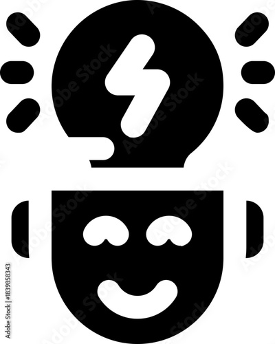 idea glyph icon. Strong and solid vector icon for websites, mobile interfaces, presentations, and visual branding. High quality and easy to edit.