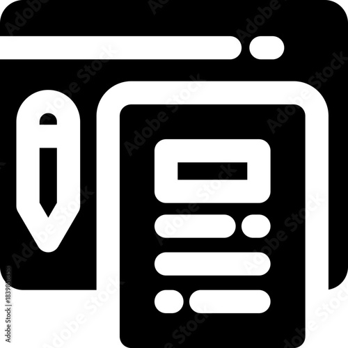 copywriting glyph icon. Strong and solid vector icon for websites, mobile interfaces, presentations, and visual branding. High quality and easy to edit.