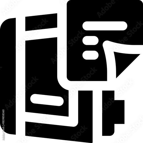 publication glyph icon. Strong and solid vector icon for websites, mobile interfaces, presentations, and visual branding. High quality and easy to edit.