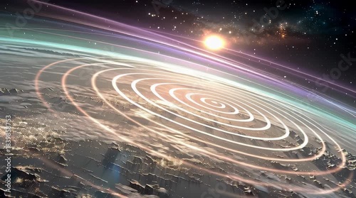 Glowing Earth Rotating in Space