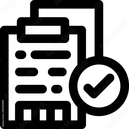 clipboard check line icon. Clean and minimalist vector icon for websites, mobile apps, presentations, and logos. Fully scalable and customizable for any project.