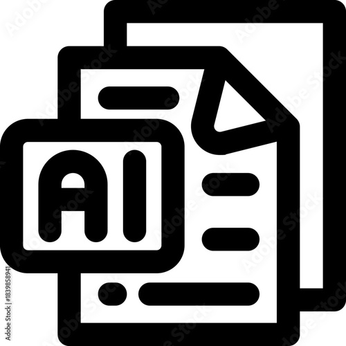 copy ai line icon. Clean and minimalist vector icon for websites, mobile apps, presentations, and logos. Fully scalable and customizable for any project.