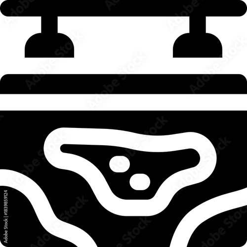 map glyph icon. Strong and solid vector icon for websites, mobile interfaces, presentations, and visual branding. High quality and easy to edit.