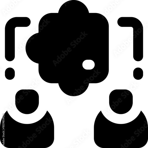 collaboration glyph icon. Strong and solid vector icon for websites, mobile interfaces, presentations, and visual branding. High quality and easy to edit.