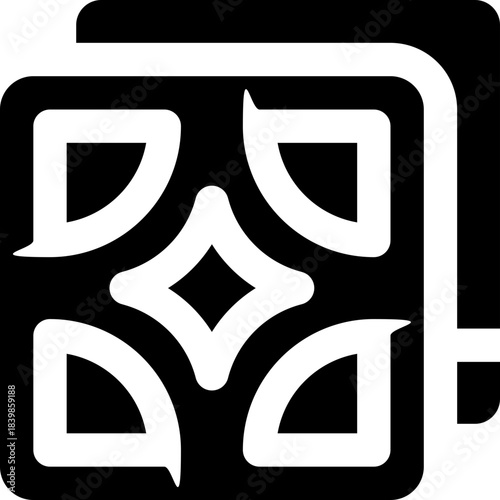 tile glyph icon. Strong and solid vector icon for websites, mobile interfaces, presentations, and visual branding. High quality and easy to edit.