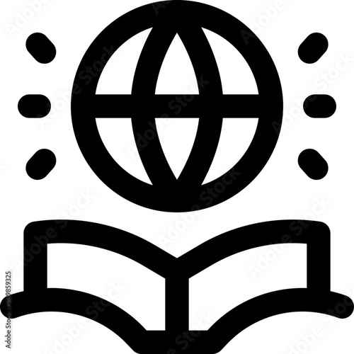 book line icon. Clean and minimalist vector icon for websites, mobile apps, presentations, and logos. Fully scalable and customizable for any project.