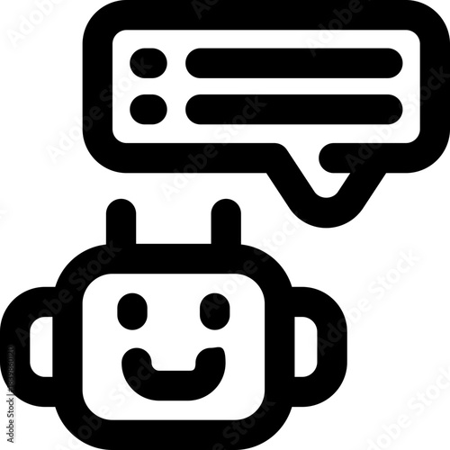 chatbot line icon. Clean and minimalist vector icon for websites, mobile apps, presentations, and logos. Fully scalable and customizable for any project.