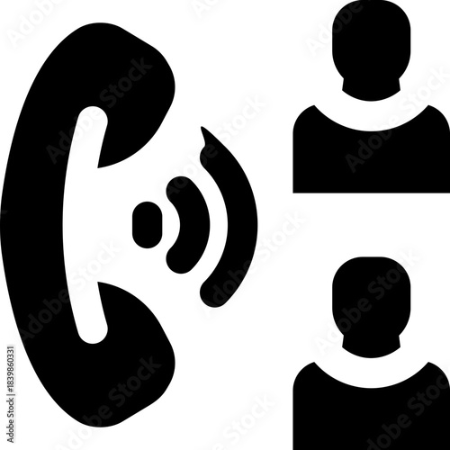 call person glyph icon. Strong and solid vector icon for websites, mobile interfaces, presentations, and visual branding. High quality and easy to edit.