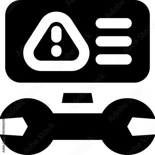 troubleshooting glyph icon. Strong and solid vector icon for websites, mobile interfaces, presentations, and visual branding. High quality and easy to edit.