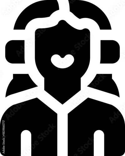 customer glyph icon. Strong and solid vector icon for websites, mobile interfaces, presentations, and visual branding. High quality and easy to edit.