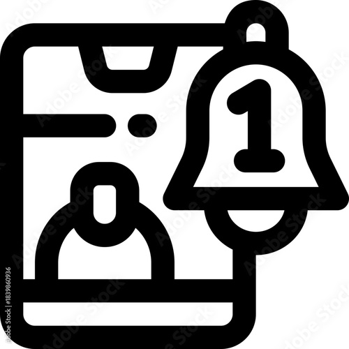 notification line icon. Clean and minimalist vector icon for websites, mobile apps, presentations, and logos. Fully scalable and customizable for any project.