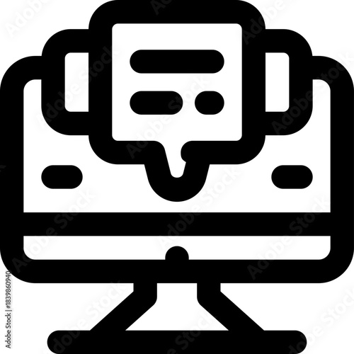 monitor line icon. Clean and minimalist vector icon for websites, mobile apps, presentations, and logos. Fully scalable and customizable for any project.