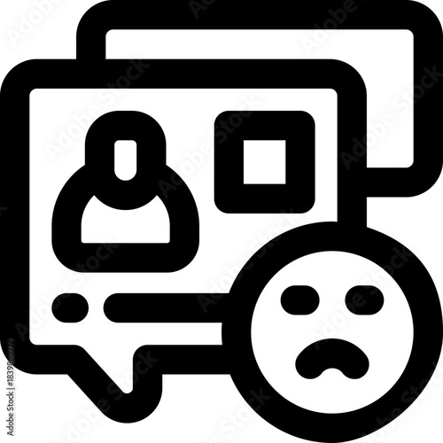 bad feedback line icon. Clean and minimalist vector icon for websites, mobile apps, presentations, and logos. Fully scalable and customizable for any project.