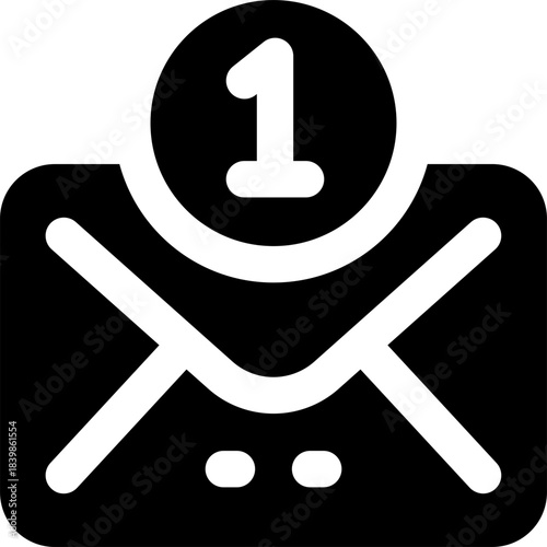 mail glyph icon. Strong and solid vector icon for websites, mobile interfaces, presentations, and visual branding. High quality and easy to edit.