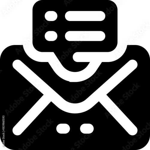 envelope glyph icon. Strong and solid vector icon for websites, mobile interfaces, presentations, and visual branding. High quality and easy to edit.