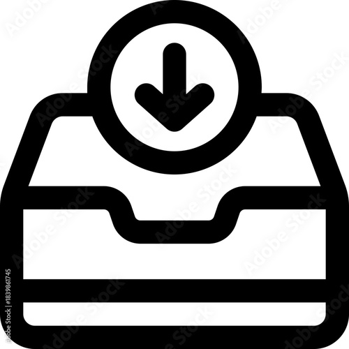 inbox line icon. Clean and minimalist vector icon for websites, mobile apps, presentations, and logos. Fully scalable and customizable for any project.