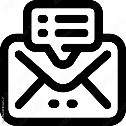envelope line icon. Clean and minimalist vector icon for websites, mobile apps, presentations, and logos. Fully scalable and customizable for any project.