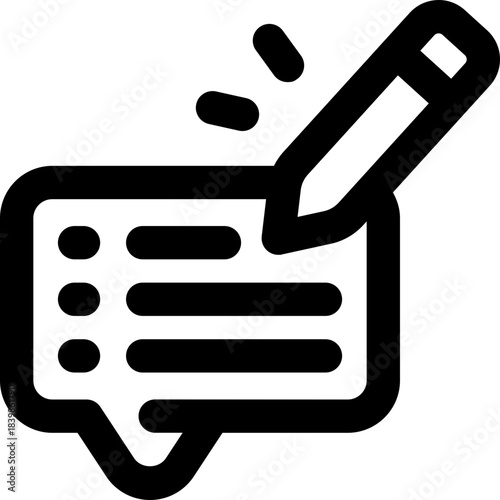 writing line icon. Clean and minimalist vector icon for websites, mobile apps, presentations, and logos. Fully scalable and customizable for any project.