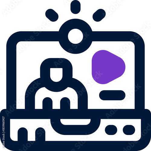 video call duotone icon. Sleek and modern vector icon for websites, mobile apps, marketing materials, and corporate design. Fully scalable and ready to use.