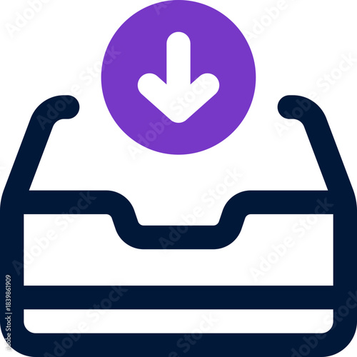 inbox duotone icon. Sleek and modern vector icon for websites, mobile apps, marketing materials, and corporate design. Fully scalable and ready to use.