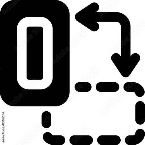 rotate left glyph icon. Strong and solid vector icon for websites, mobile interfaces, presentations, and visual branding. High quality and easy to edit.