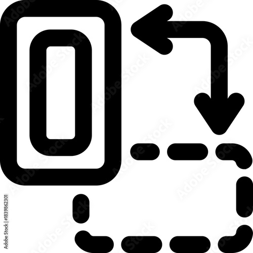 rotate left line icon. Clean and minimalist vector icon for websites, mobile apps, presentations, and logos. Fully scalable and customizable for any project.