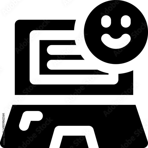 testimoni glyph icon. Strong and solid vector icon for websites, mobile interfaces, presentations, and visual branding. High quality and easy to edit.