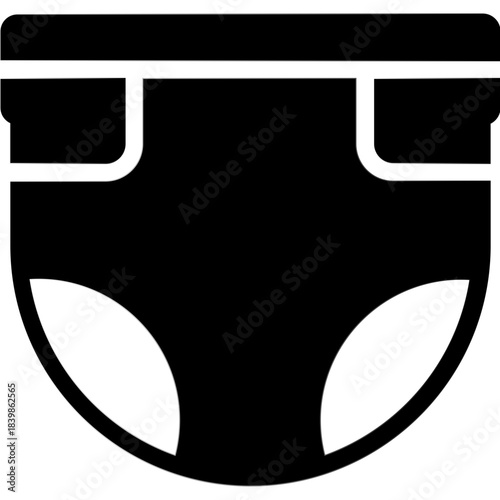 baby diaper icon illustration design with solid
