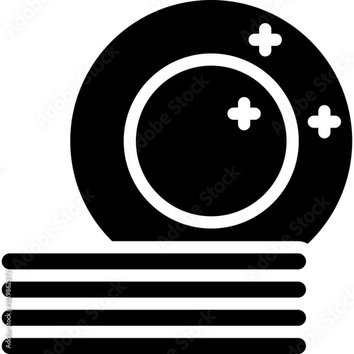 clean dishes icon illustration design with solid