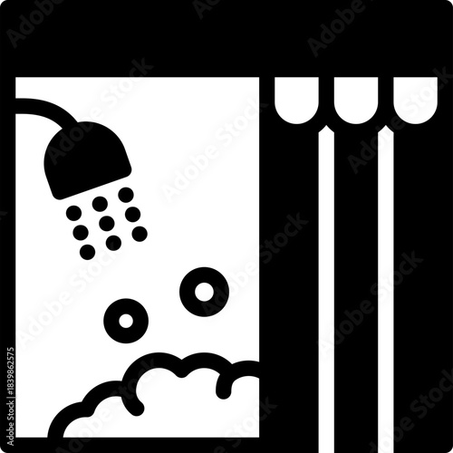 bath icon illustration design with solid