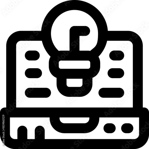 laptop line icon. Clean and minimalist vector icon for websites, mobile apps, presentations, and logos. Fully scalable and customizable for any project.