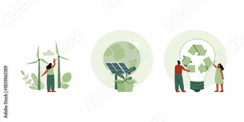 Sustainable energy sources wind solar and recycling for a greener future