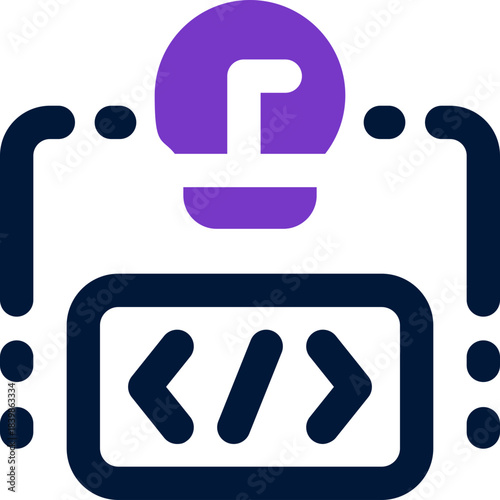 coding duotone icon. Sleek and modern vector icon for websites, mobile apps, marketing materials, and corporate design. Fully scalable and ready to use.