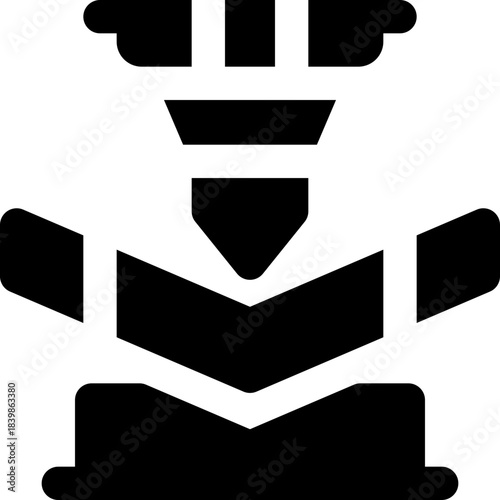 bending glyph icon. Strong and solid vector icon for websites, mobile interfaces, presentations, and visual branding. High quality and easy to edit.