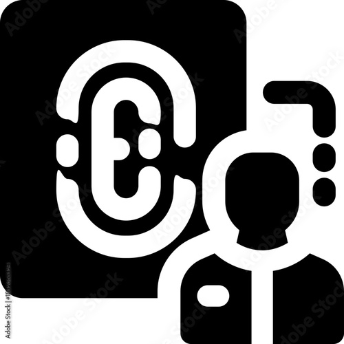 biometric glyph icon. Strong and solid vector icon for websites, mobile interfaces, presentations, and visual branding. High quality and easy to edit.