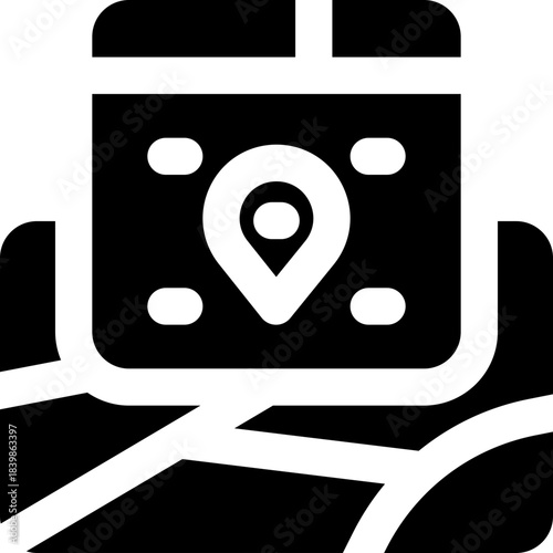 tracking app glyph icon. Strong and solid vector icon for websites, mobile interfaces, presentations, and visual branding. High quality and easy to edit.