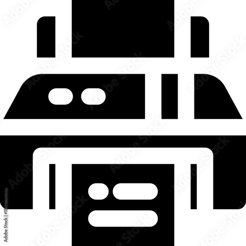 printing glyph icon. Strong and solid vector icon for websites, mobile interfaces, presentations, and visual branding. High quality and easy to edit.