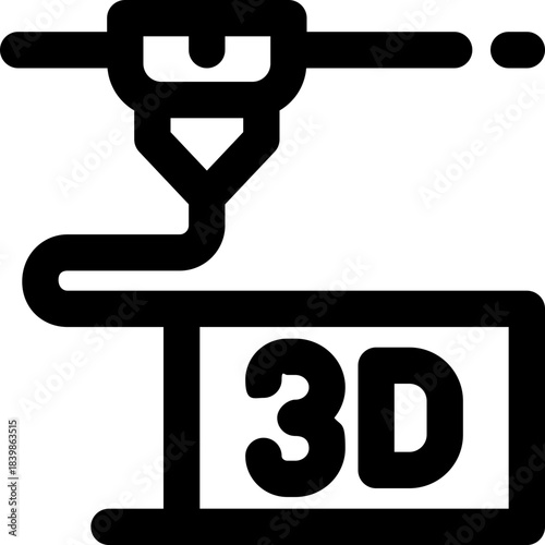 3d printing line icon. Clean and minimalist vector icon for websites, mobile apps, presentations, and logos. Fully scalable and customizable for any project.